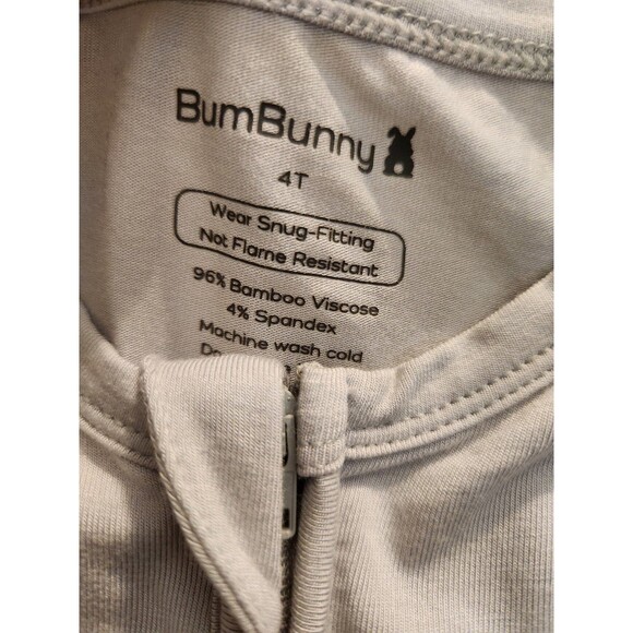 Bumbunny bamboo footie size 4T -light grey - Picture 3 of 4